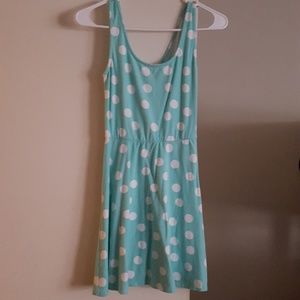 Mint green polka dot dress